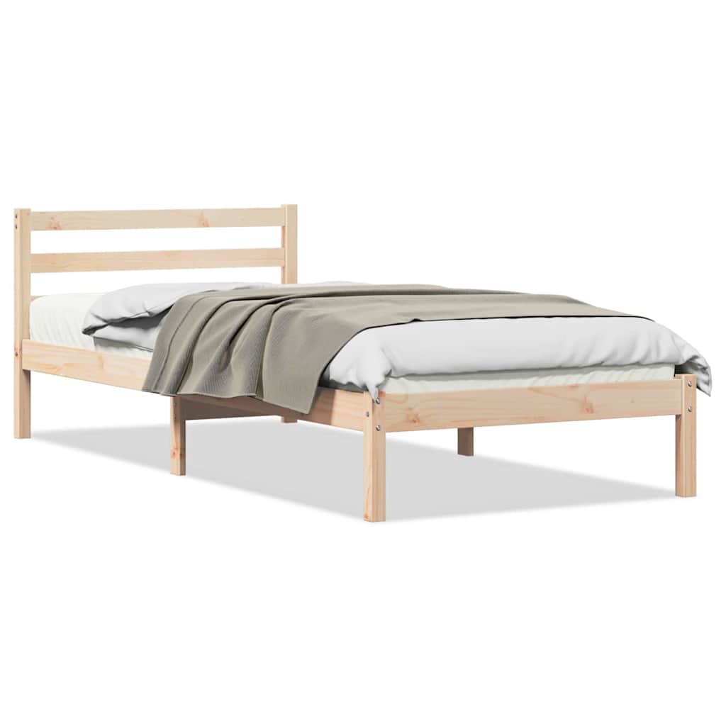 vidaXL Bed Frame Brown 215.5 x 95.5 x 69.5 cm Solid Pine Wood