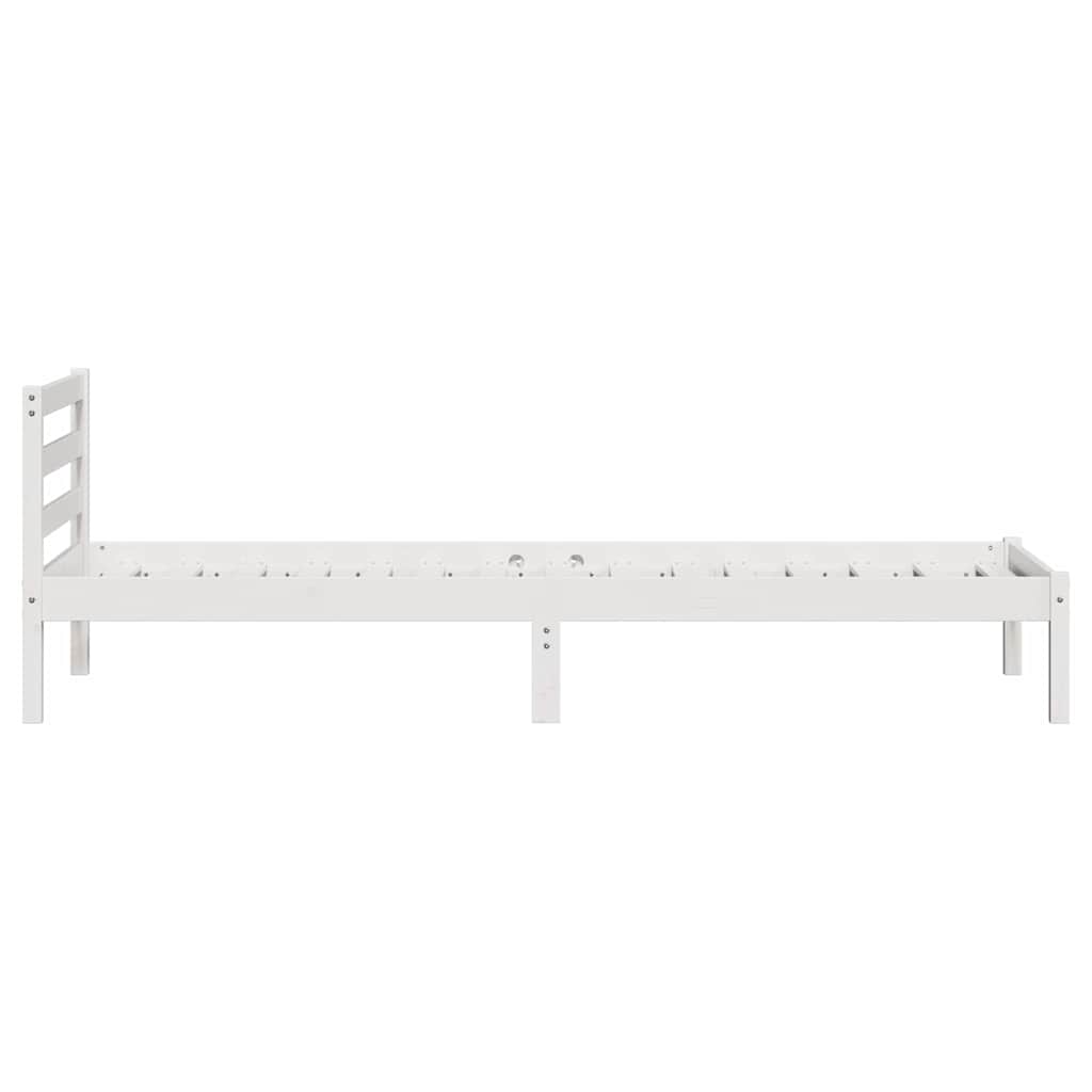 vidaXL Bed Frame White 215.5 x 95.5 x 69.5 cm Solid Pine Wood