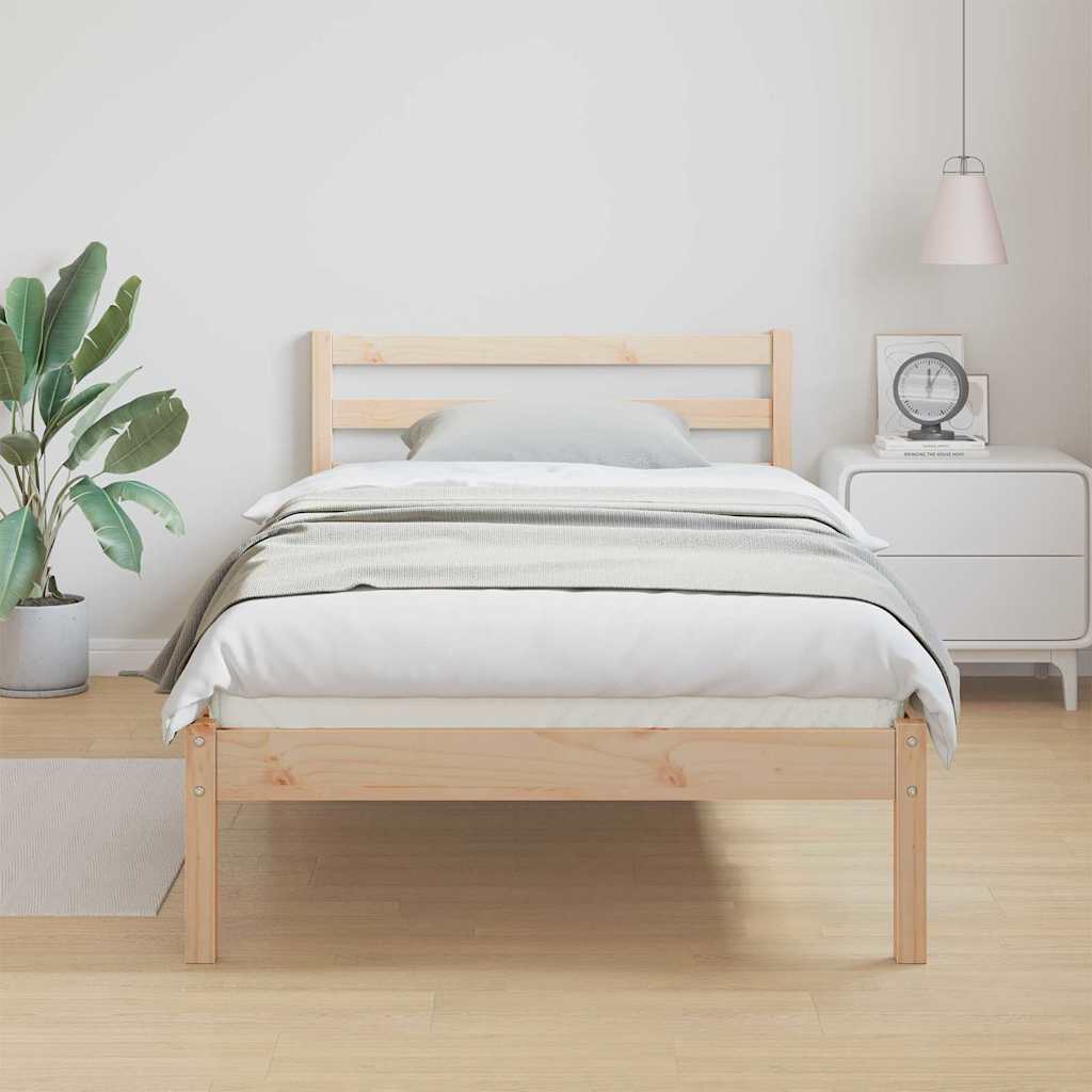 vidaXL Bed Frame Brown 215.5 x 105.5 x 69.5 cm Solid Pine Wood