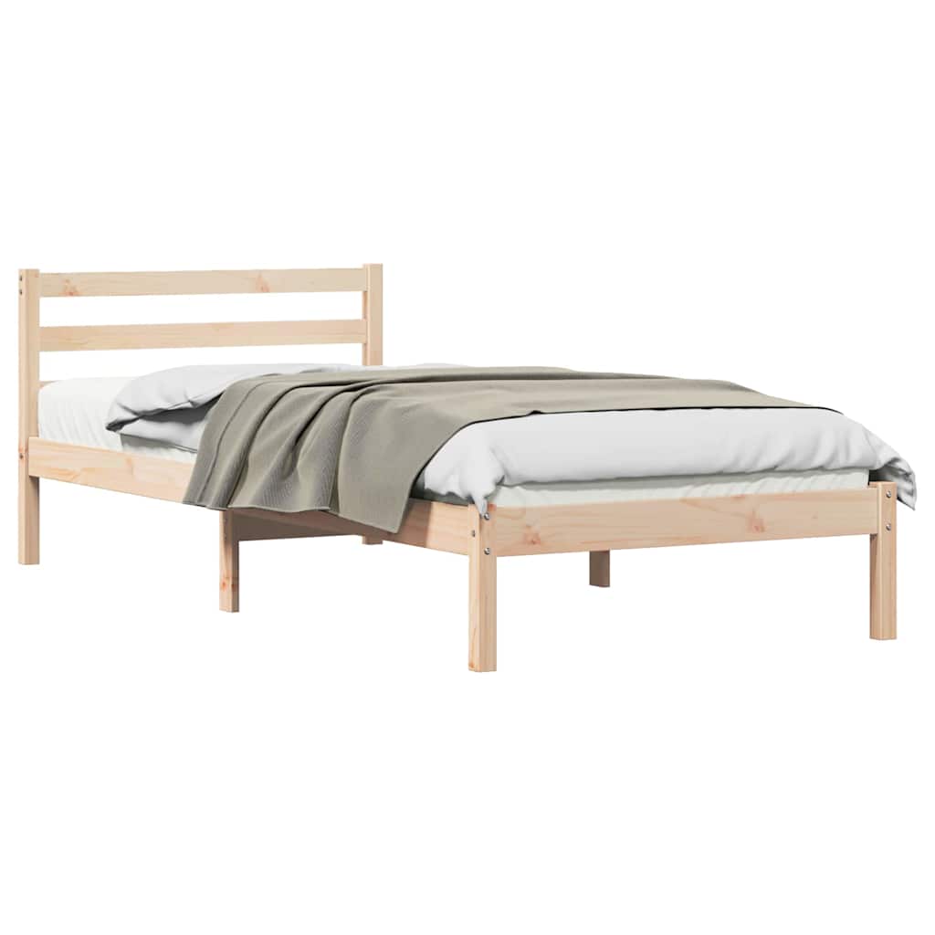 vidaXL Bed Frame Brown 215.5 x 105.5 x 69.5 cm Solid Pine Wood