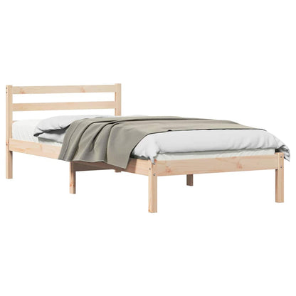 vidaXL Bed Frame Brown 215.5 x 105.5 x 69.5 cm Solid Pine Wood