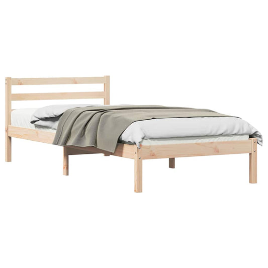 vidaXL Bed Frame Brown 215.5 x 105.5 x 69.5 cm Solid Pine Wood