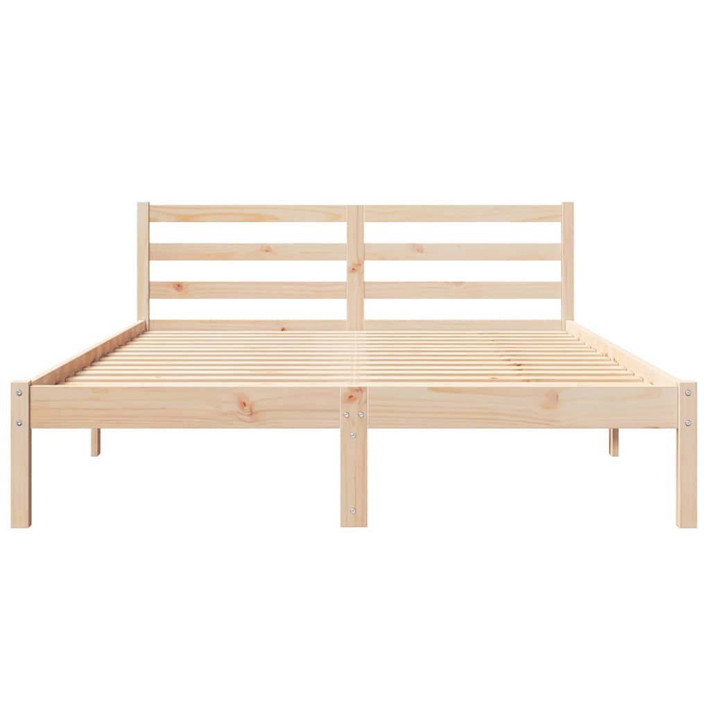 vidaXL Bed Frame Brown 215.5 x 145.5 x 69.5 cm Solid Pine Wood