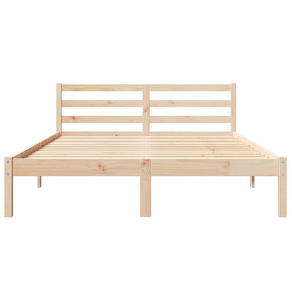 vidaXL Bed Frame Brown 215.5 x 165.5 x 69.5 cm Solid Pine Wood
