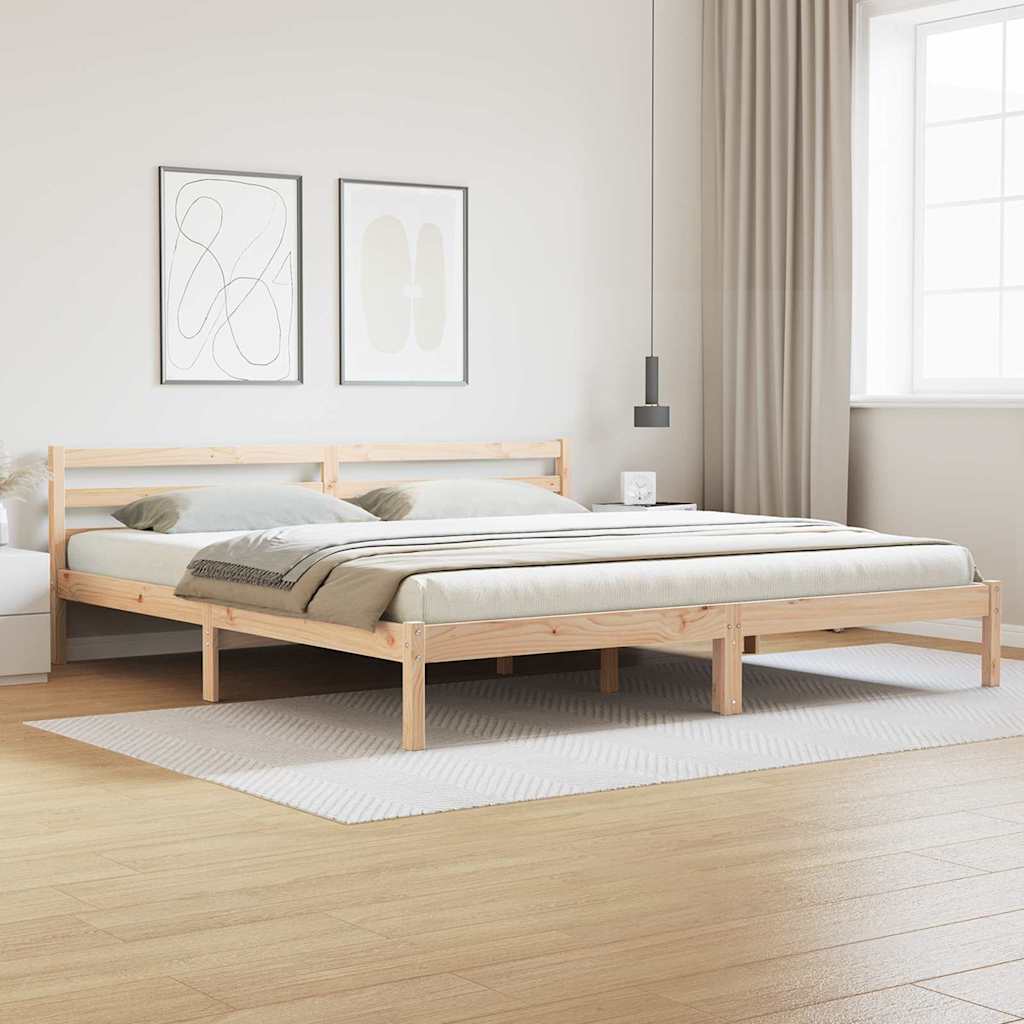vidaXL Bed Frame Brown 215.5 x 185.5 x 69.5 cm Solid Pine Wood