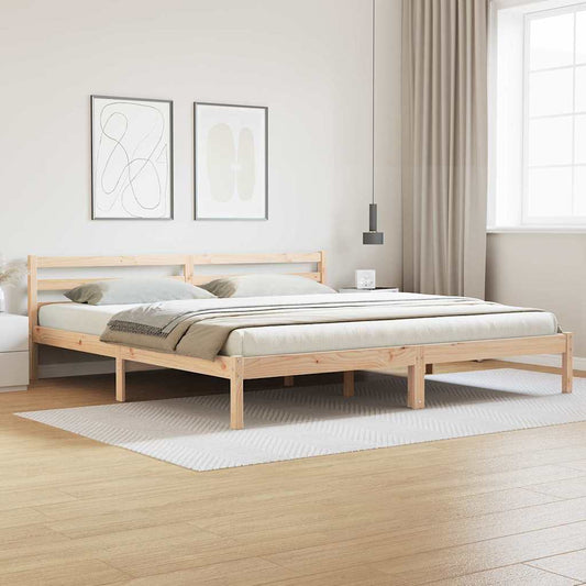 vidaXL Bed Frame Brown 215.5 x 185.5 x 69.5 cm Solid Pine Wood