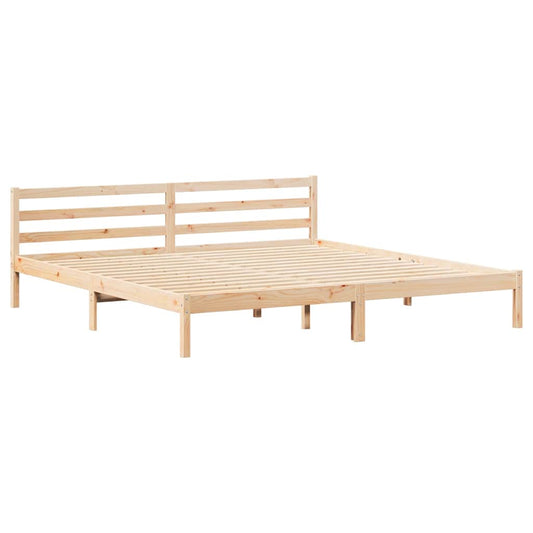 vidaXL Bed Frame Brown 215.5 x 185.5 x 69.5 cm Solid Pine Wood