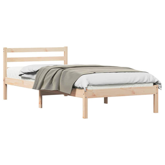 vidaXL Bed Frame Brown 225.5 x 95.5 x 69.5 cm Solid Pine Wood