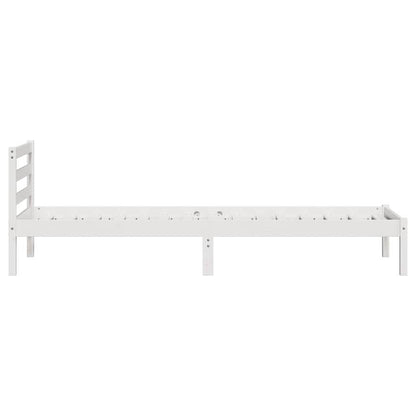 vidaXL Bed Frame White 225.5 x 95.5 x 69.5 cm Solid Pine Wood