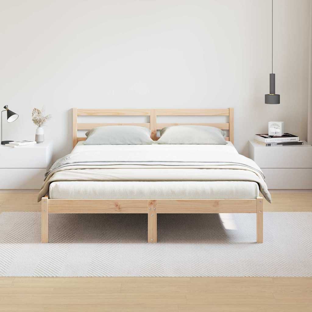 vidaXL Bed Frame Brown 225.5 x 145.5 x 69.5 cm Solid Pine Wood
