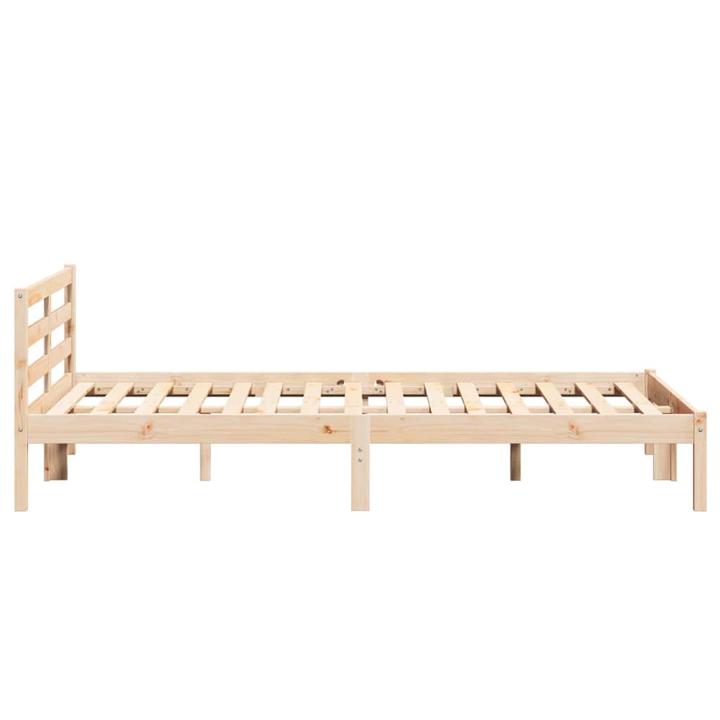 vidaXL Bed Frame Brown 225.5 x 145.5 x 69.5 cm Solid Pine Wood