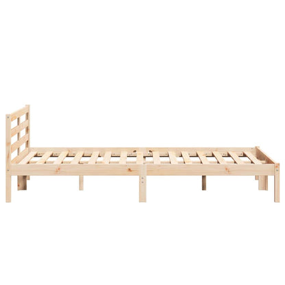 vidaXL Bed Frame Brown 225.5 x 145.5 x 69.5 cm Solid Pine Wood