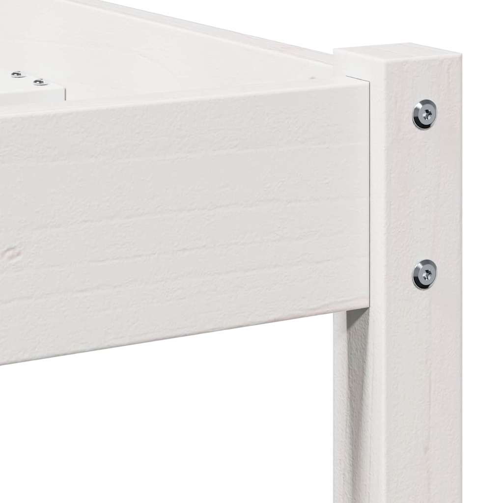 vidaXL Bed Frame White 225.5 x 145.5 x 69.5 cm Solid Pine Wood