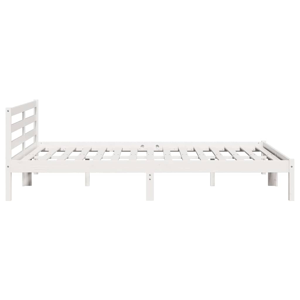 vidaXL Bed Frame White 225.5 x 185.5 x 69.5 cm Solid Pine Wood