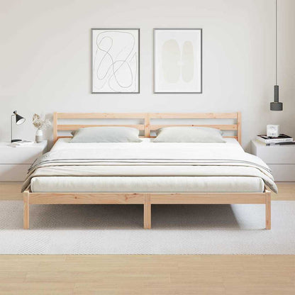 vidaXL Bed Frame Brown 225.5 x 205.5 x 69.5 cm Solid Pine Wood