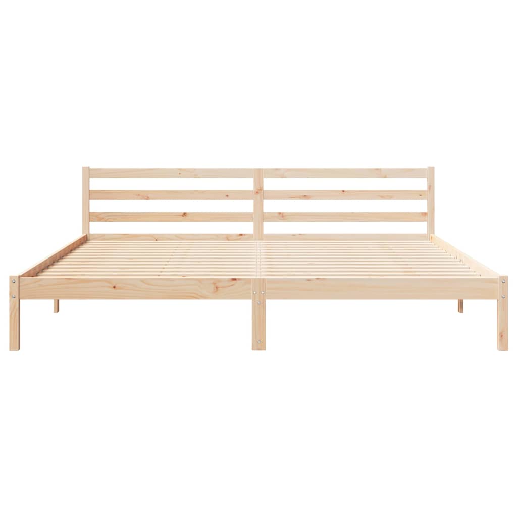 vidaXL Bed Frame Brown 225.5 x 205.5 x 69.5 cm Solid Pine Wood