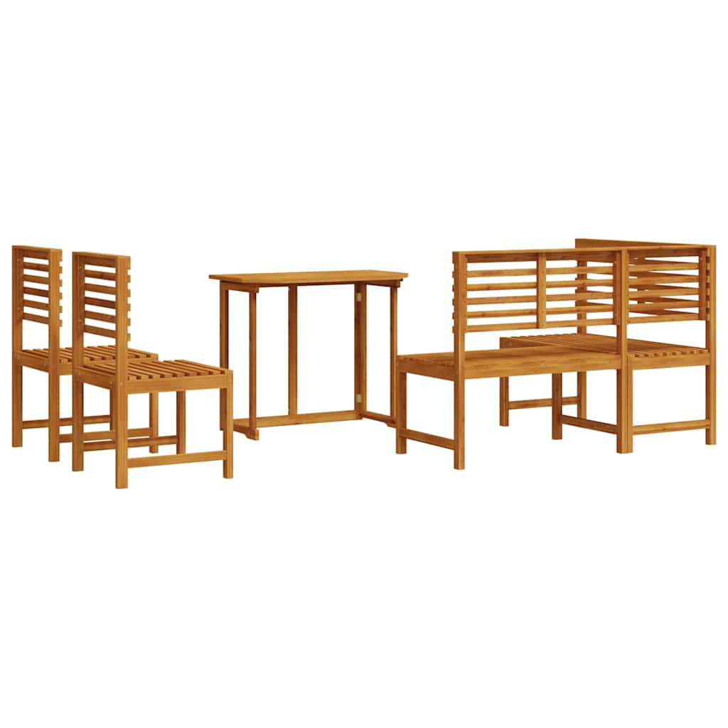 vidaXL Garden Bench Set 4 pcs Brown Solid acacia wood