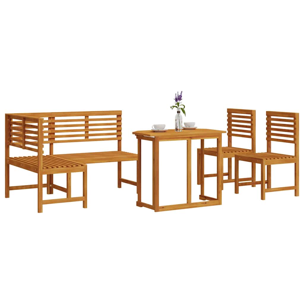 vidaXL Garden Bench Set 4 pcs Brown Solid acacia wood