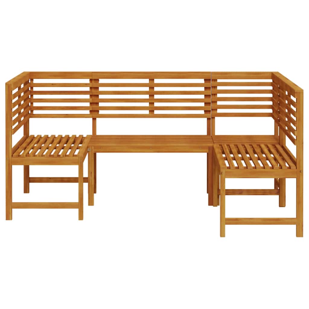 vidaXL Garden Bench Set 3 pcs Brown Solid Acacia Wood