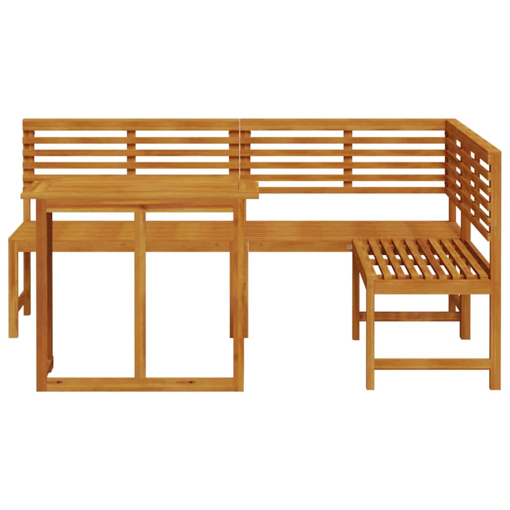 vidaXL Garden Bench Set 3 pcs Brown Solid acacia wood