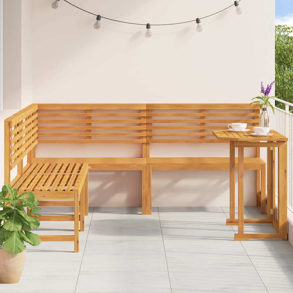 vidaXL Garden Bench Set 4 pcs Brown Solid acacia wood