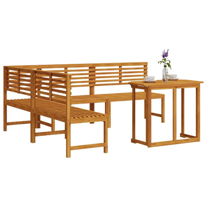 vidaXL Garden Bench Set 4 pcs Brown Solid acacia wood