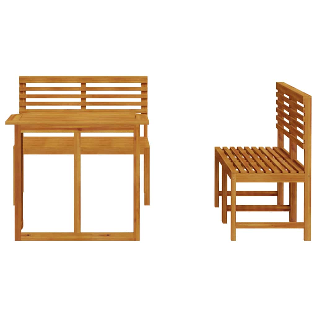 vidaXL Garden Bistro Set 3 pcs Brown Solid acacia wood