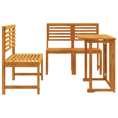 vidaXL Garden Bistro Set 3 pcs Brown Solid acacia wood