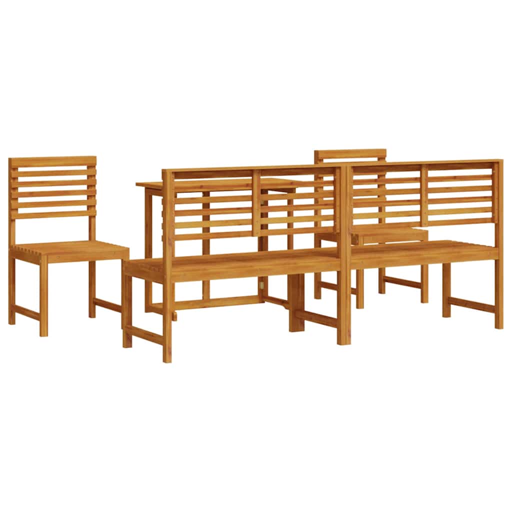 vidaXL Garden Bistro Set 5 pcs Brown Solid acacia wood
