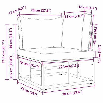 vidaXL Outdoor Furniture Black and Anthracite 71.5 x 71.5 x71 cm Metal