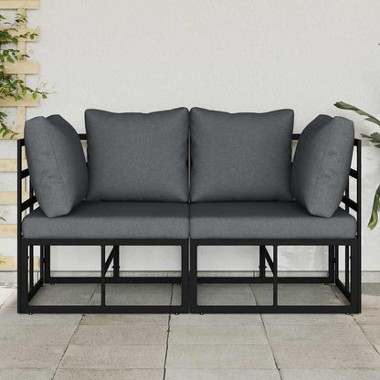 vidaXL Outdoor Furniture 2 Piece Black and Anthracite Metal