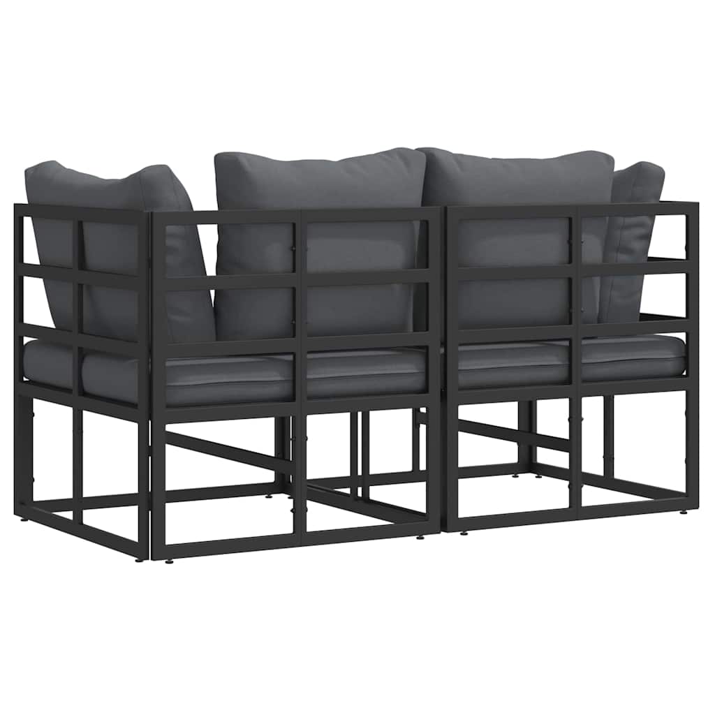 vidaXL Outdoor Furniture 2 Piece Black and Anthracite Metal