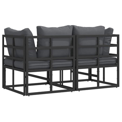 vidaXL Outdoor Furniture 2 Piece Black and Anthracite Metal