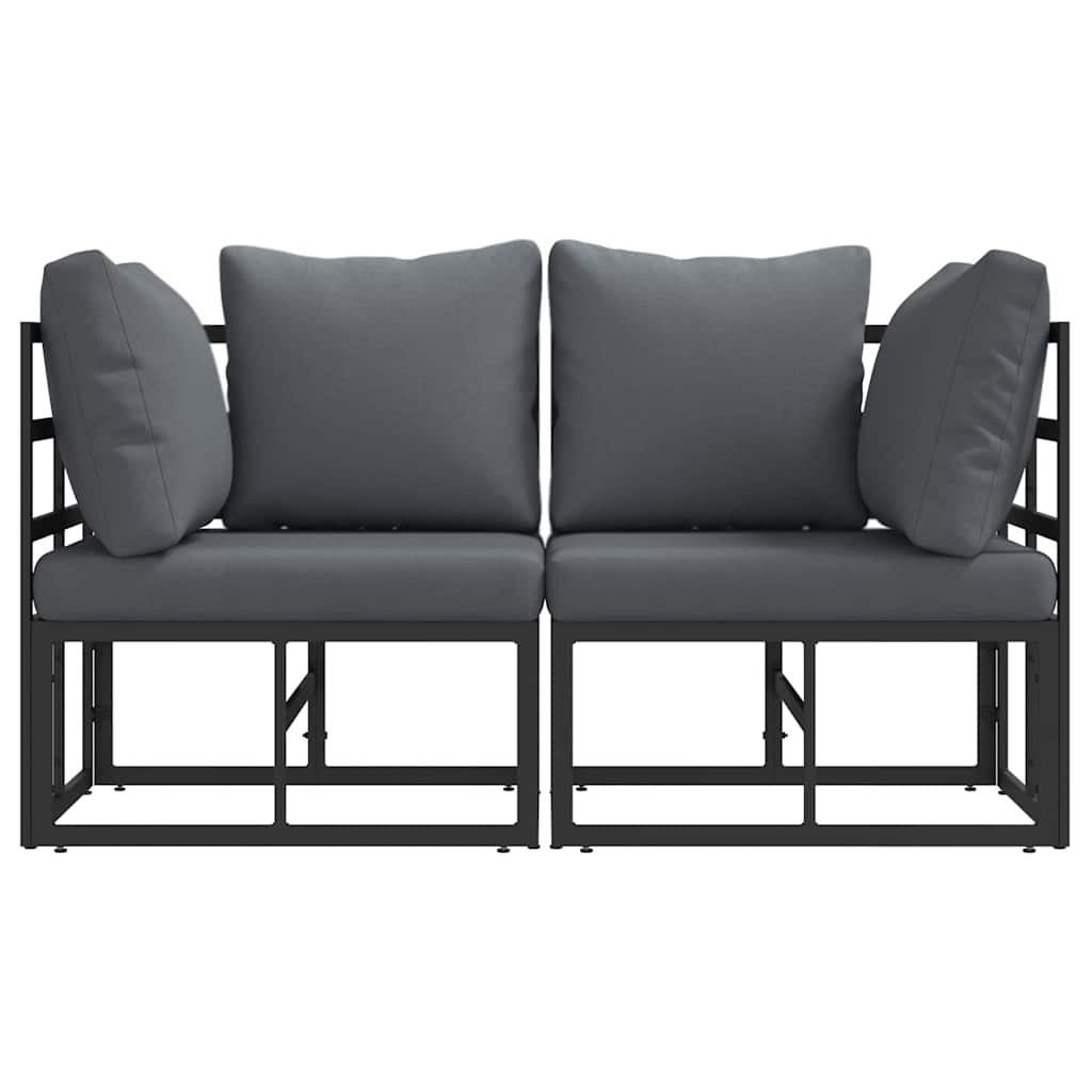 vidaXL Outdoor Furniture 2 Piece Black and Anthracite Metal