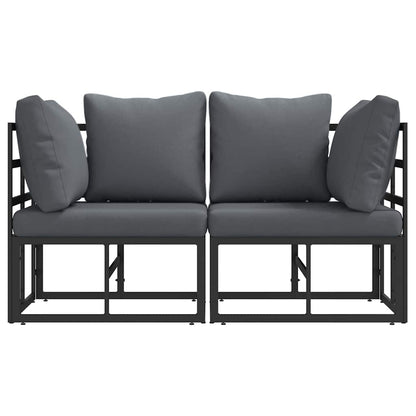 vidaXL Outdoor Furniture 2 Piece Black and Anthracite Metal
