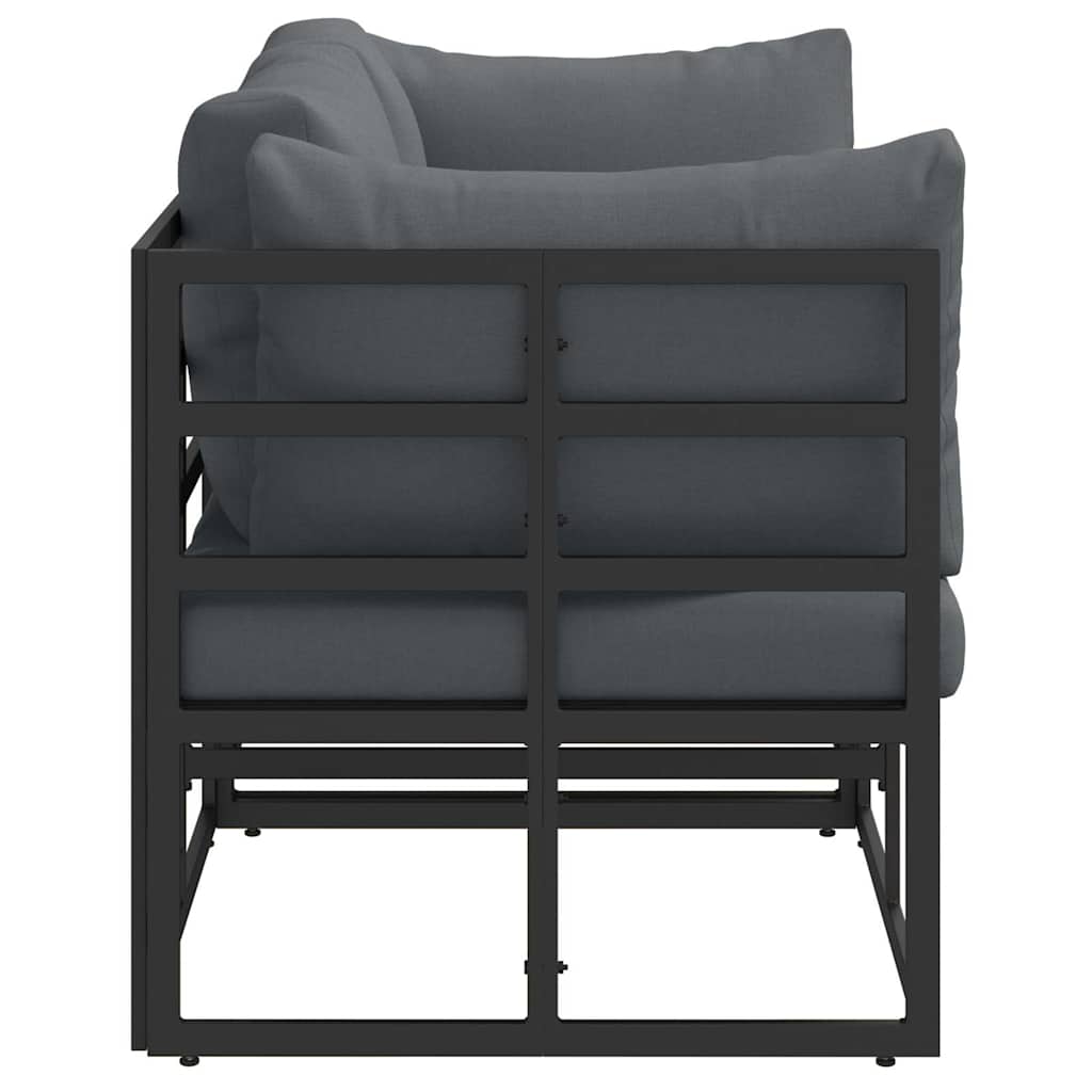 vidaXL Outdoor Furniture 2 Piece Black and Anthracite Metal