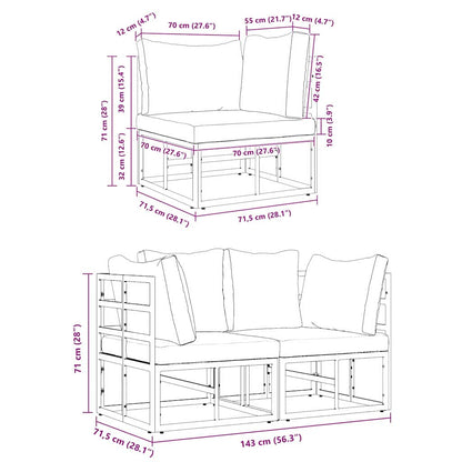 vidaXL Outdoor Furniture 2 Piece Black and Anthracite Metal