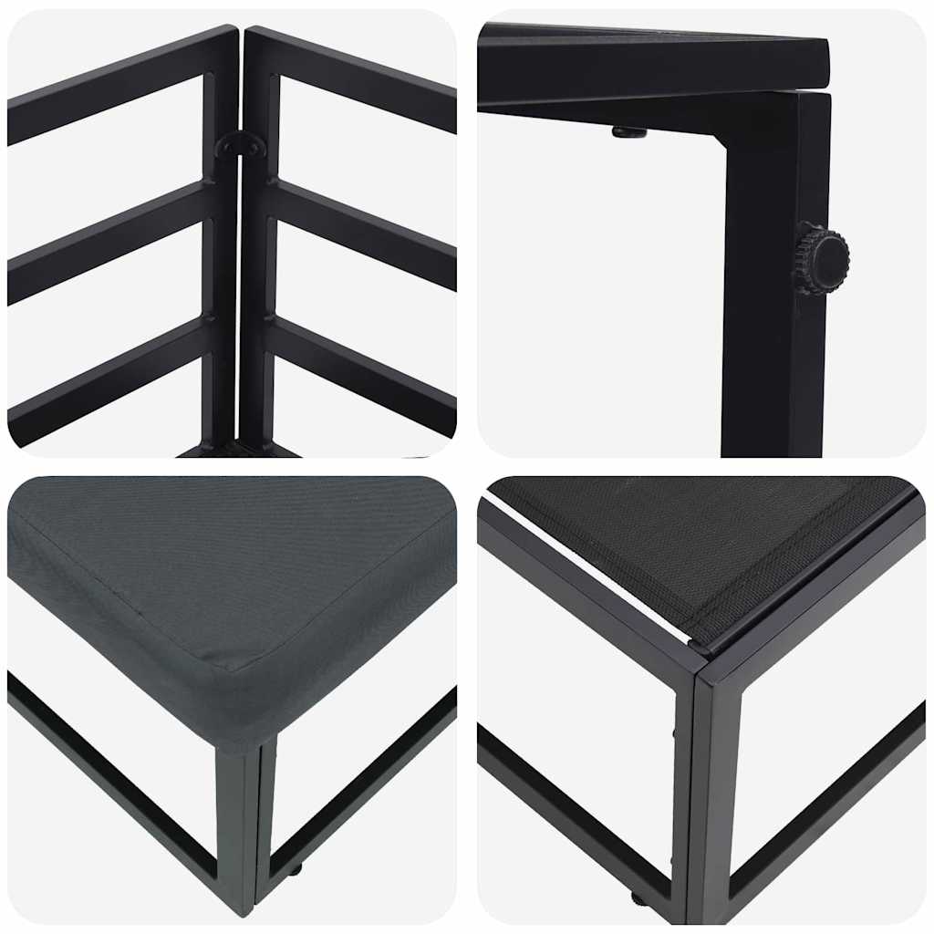 vidaXL Outdoor Furniture 3 Piece Black and Anthracite Metal