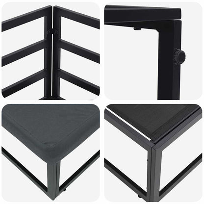 vidaXL Outdoor Furniture 3 Piece Black and Anthracite Metal