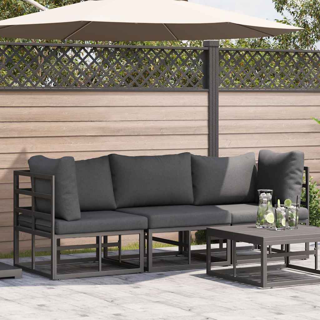 vidaXL Outdoor Furniture 3 Piece Black and Anthracite Metal