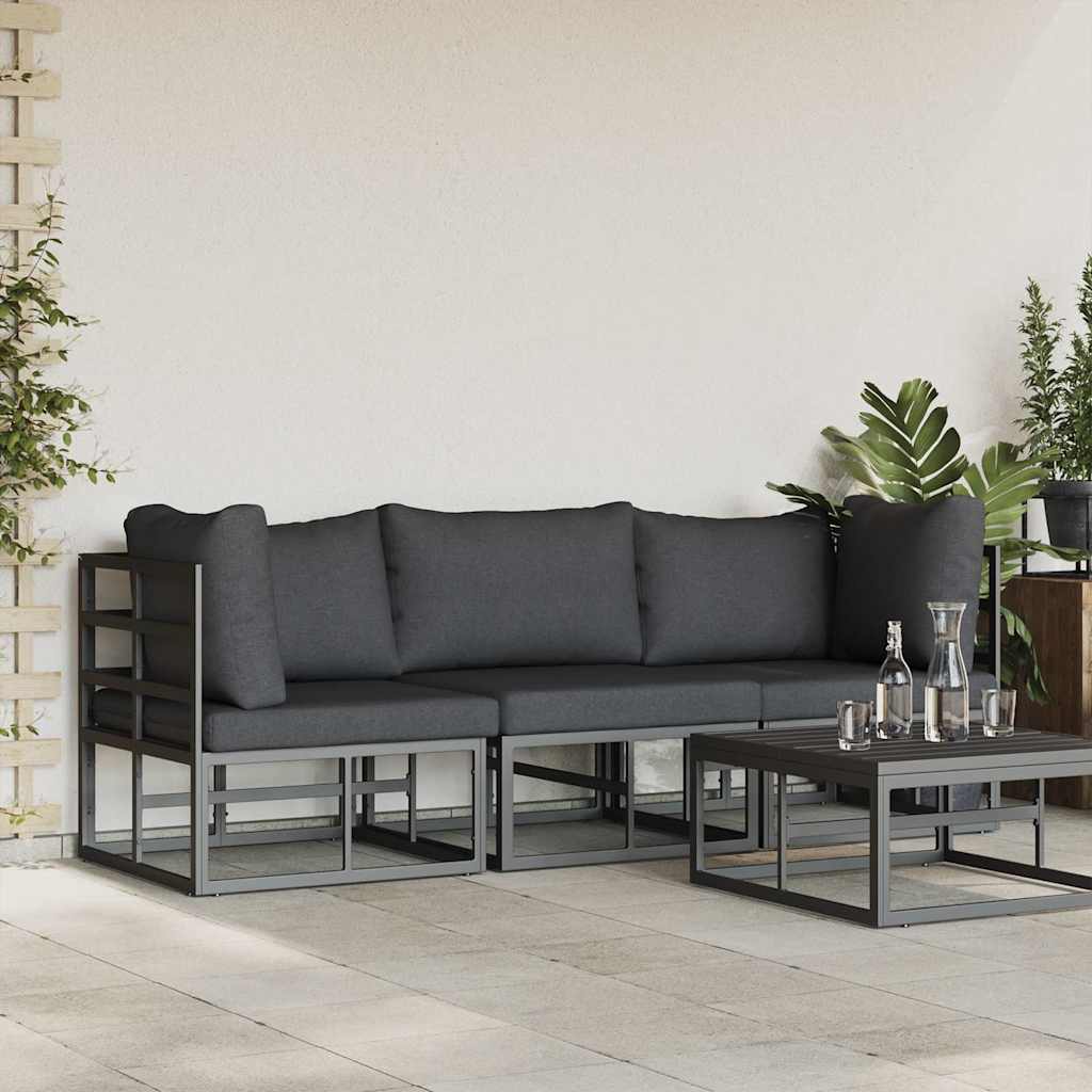 vidaXL Outdoor Furniture 3 Piece Black and Anthracite Metal