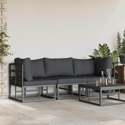 vidaXL Outdoor Furniture 3 Piece Black and Anthracite Metal