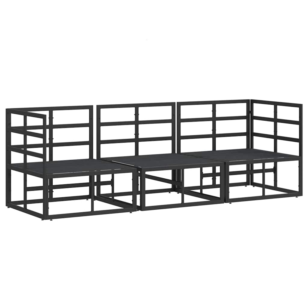 vidaXL Outdoor Furniture 3 Piece Black and Anthracite Metal