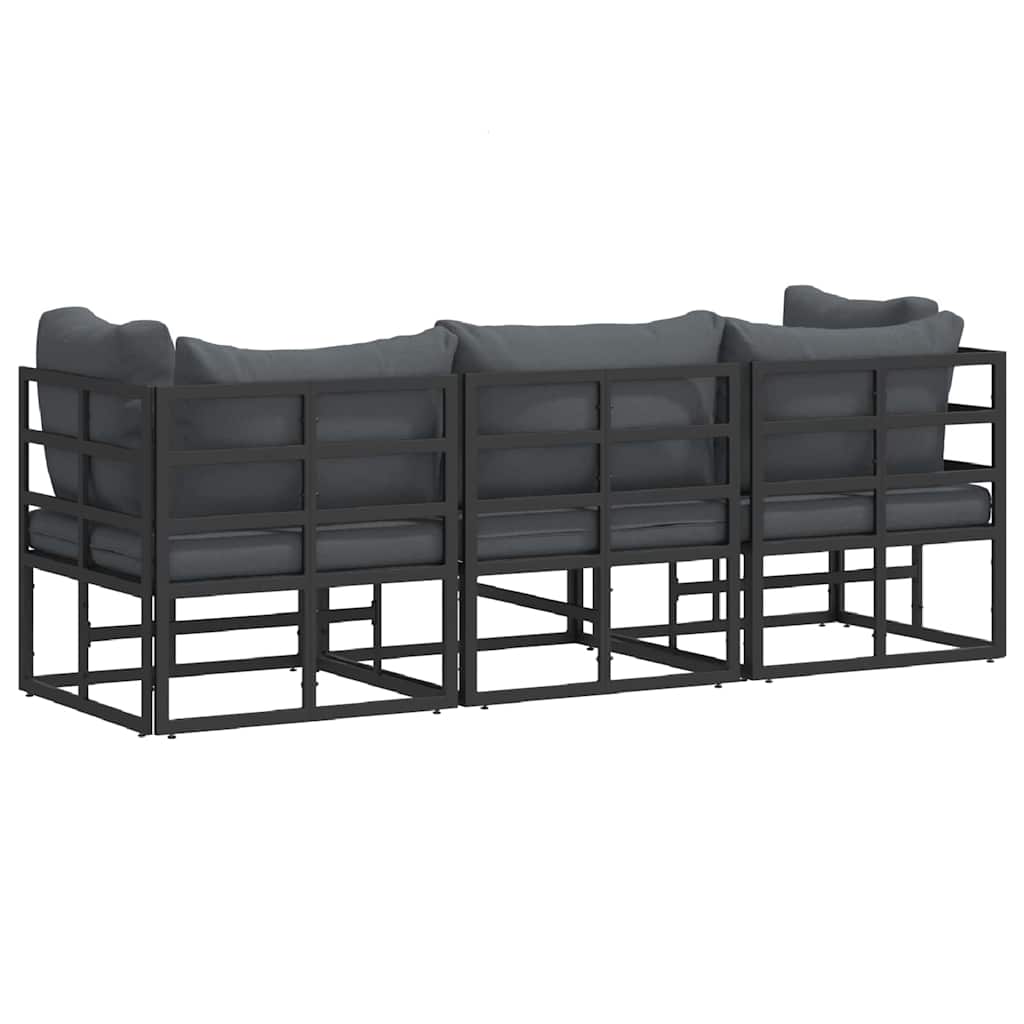 vidaXL Outdoor Furniture 3 Piece Black and Anthracite Metal