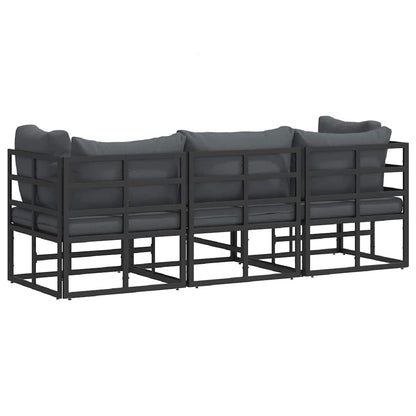 vidaXL Outdoor Furniture 3 Piece Black and Anthracite Metal