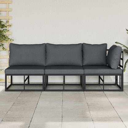 vidaXL Outdoor Furniture 3 Piece Black and Anthracite Metal