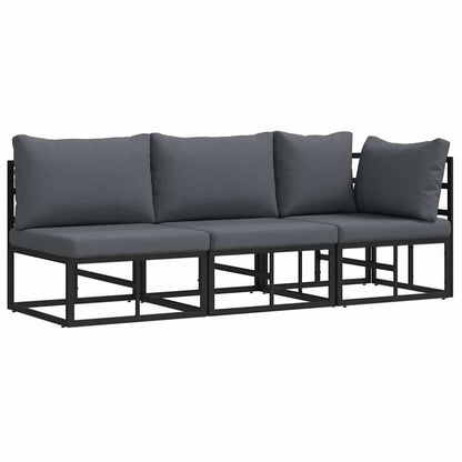 vidaXL Outdoor Furniture 3 Piece Black and Anthracite Metal