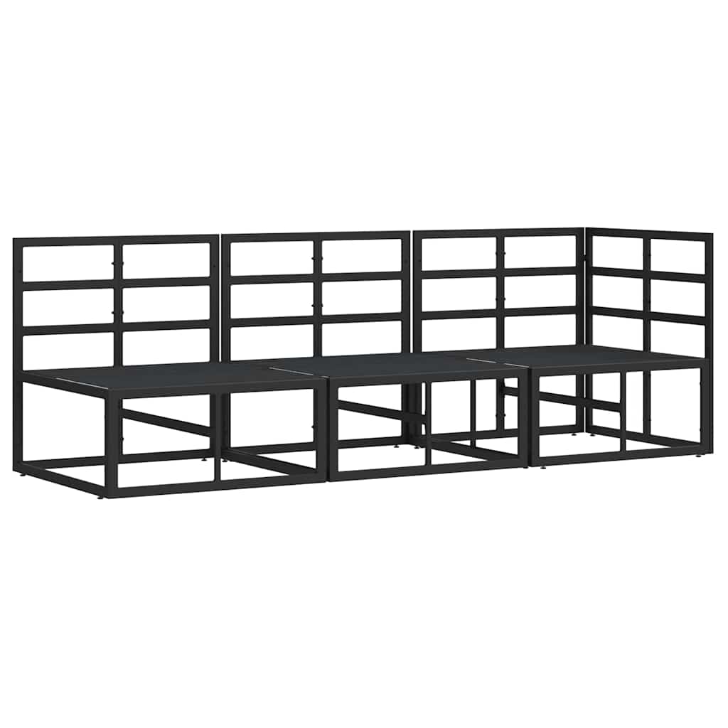 vidaXL Outdoor Furniture 3 Piece Black and Anthracite Metal