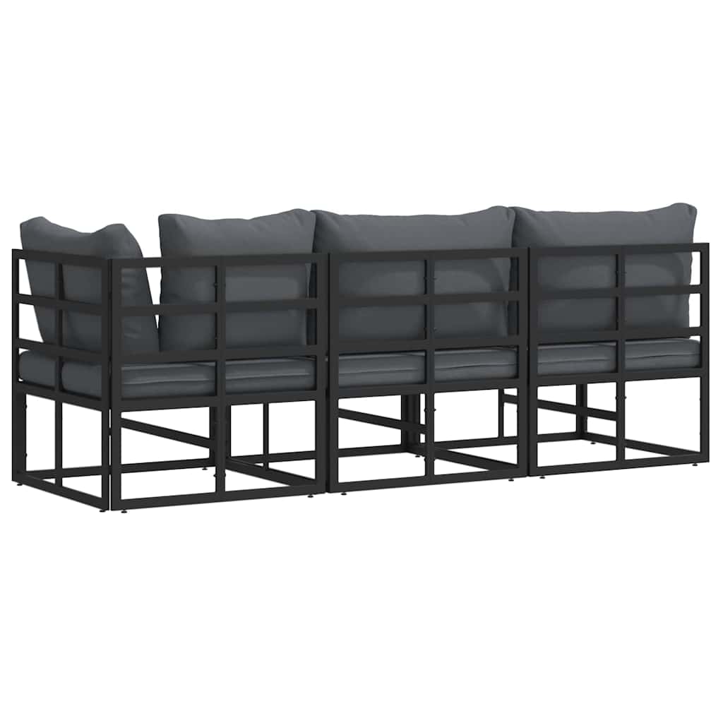 vidaXL Outdoor Furniture 3 Piece Black and Anthracite Metal
