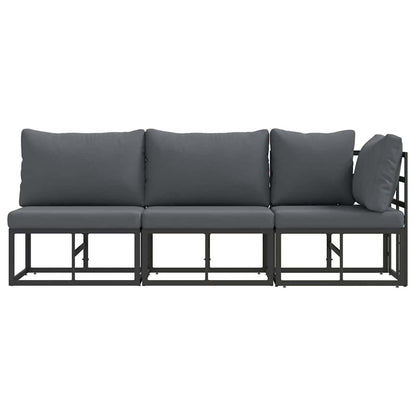 vidaXL Outdoor Furniture 3 Piece Black and Anthracite Metal